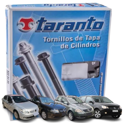 Kit Parafuso De Cabeçote Taranto Volkswagen Polo Spacefox Saveiro Voyage 1.6 8v 2005 a 2014