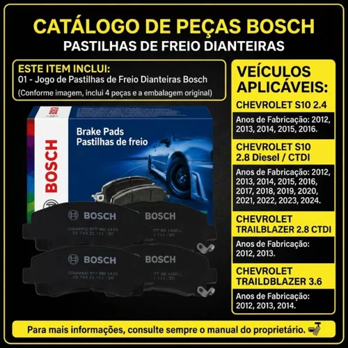Jogo Pastilha Freio Diant Para S10 2.8 4x4 2020
