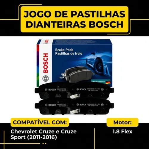 Jogo Pastilha Freio Traseiro Cruze 1.8 16v 2011 Bosch
