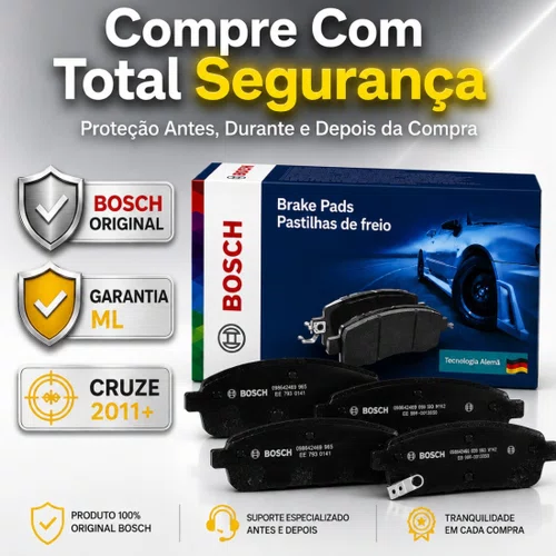 Jogo Pastilha Freio Traseiro Cruze 1.8 16v 2011 Bosch