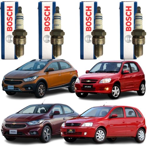 Jogo Vela Ignição Bosch Chevrolet Celta Classic Corsa Onix Prisma 1.0 Flex