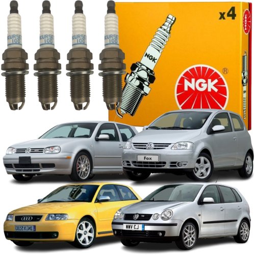 Jogo Vela Ignição original Ngk Audi A3 Vw Fox Golf Polo 1.0 1.6 8v Gasolina