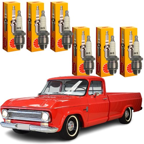 Jogo Vela Ignição original Ngk Chevrolet C-10 C-14 C-15 motor 261 6cil 1964 a 1974