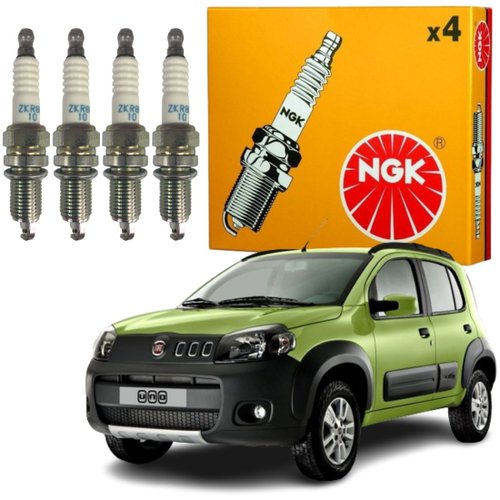Jogo Vela Ignição original Ngk Fiat 500 Palio Punto Strada Uno motor 1.4 8v Fire Evo