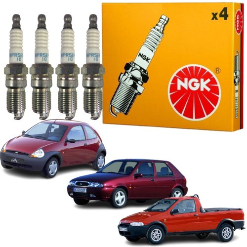 Jogo Vela Ignição original NGK Ford Ka Fiesta Endura Ranger 2.3 8v 1996 a 1998