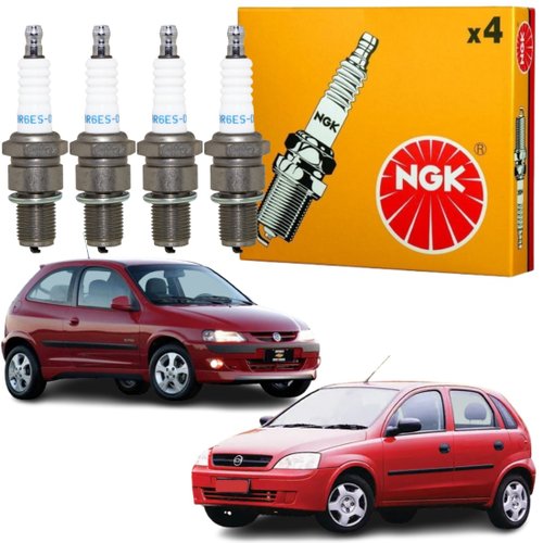 Jogo Vela Ignição original NGK Chevrolet Celta Corsa 1.0 8v Gasolina 2002 a 2005