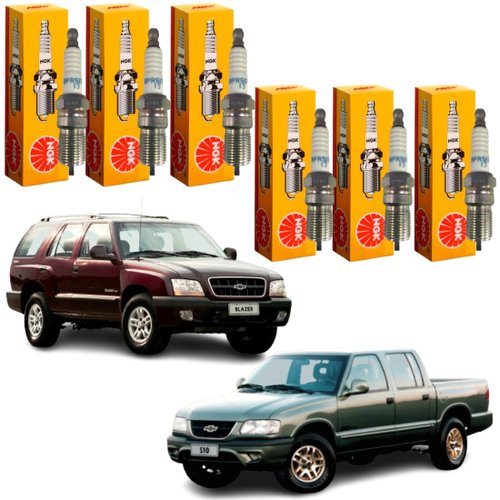 Jogo Vela Ignição original NGK Chevrolet S10 Blazer 4.3 V6 1996 a 2001