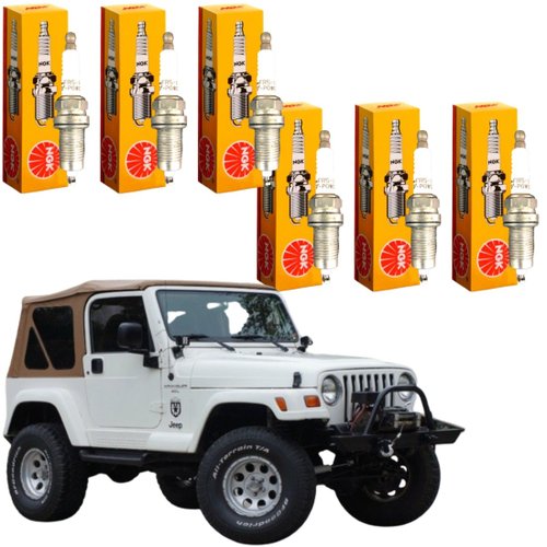 Jogo Vela Ignição original NGK Jeep Cherokee Wrangler Sport 4.0