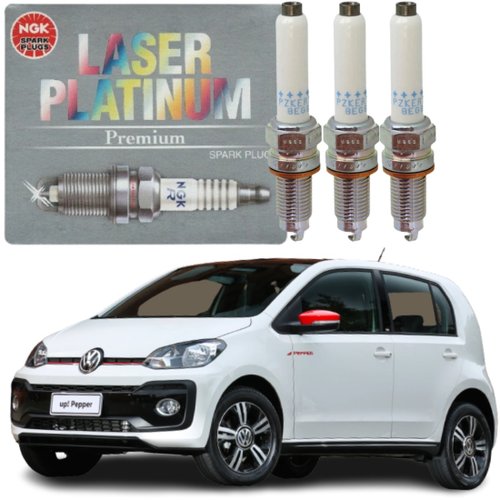 Jogo Vela Ignição Laser Platinum original NGK Volkswagen Up Tsi 1.0 2015 a 2021