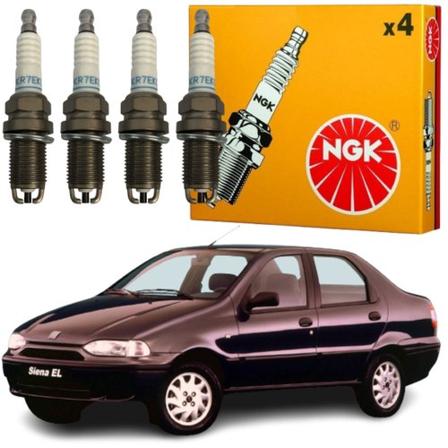 Jogo Vela Ignição original NGK Fiat Palio Uno Siena Palio Weekend 1.0 8v MPI 1996 a 2002