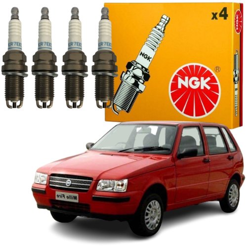 Jogo Vela Ignição original NGK Fiat Palio Uno Siena Palio Weekend 1.0 8v MPI 1996 a 2002