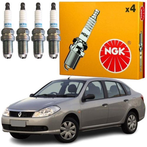 Jogo Vela Ignição original NGK Renault Sandero Logan Symbol motor 1.6 8v Flex