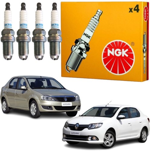 Jogo Vela Ignição original NGK Renault Sandero Logan Symbol motor 1.6 8v Flex