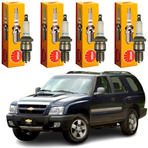 Jogo Vela Ignição original NGK Chevrolet S10 Blazer 2.4 8v Spin Cobalt 1.8 8v