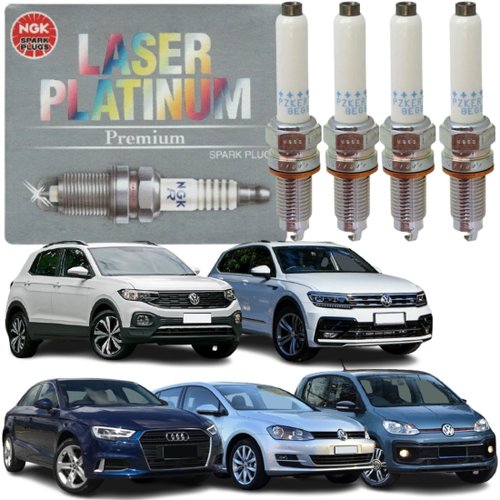 Jogo Vela Ignição NGK Platinum Volkswagen Golf Tiguan T-cross 1.4 Tsi Audi A3 1.4 Tfsi
