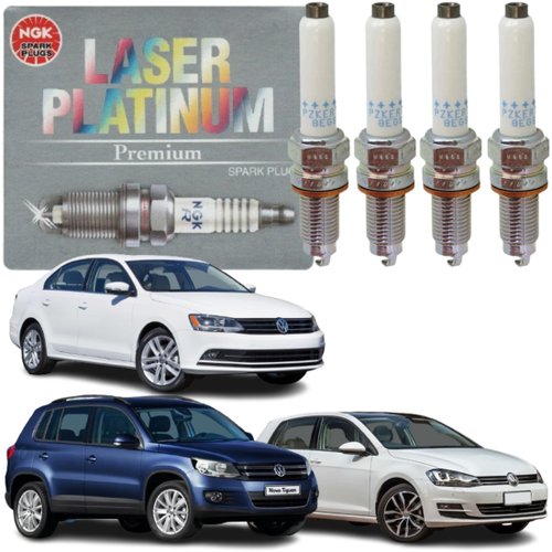 Jogo Vela Ignição Platinum NGK Volkswagen Golf Jetta Tiguan 1.4 150cv TSI