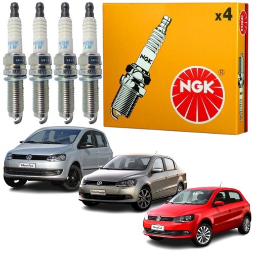 Jogo Vela Ignição original NGK Volkswagen Gol Voyage Fox 1.0 8v 2012 a 2015