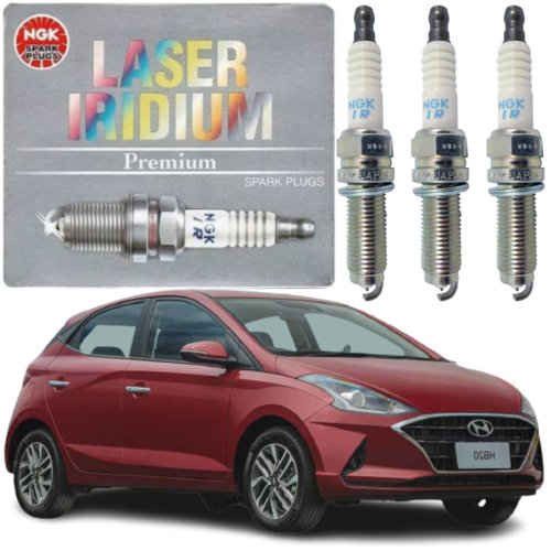 Jogo Vela Iridium NGK Hyundai Hb20 1.0 12v 3cil Turbo 2017 a 2022