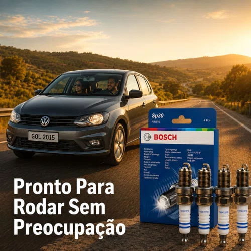 Jogo Velas Fox Gol Saveiro G4 G5 G6 1.0 1.6 8v Flex Bosch