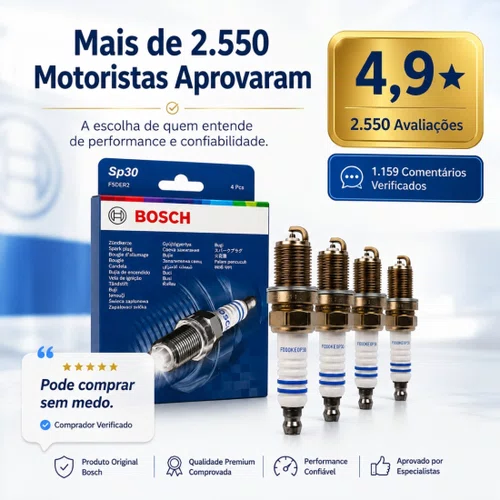 Jogo Velas Fox Gol Saveiro G4 G5 G6 1.0 1.6 8v Flex Bosch