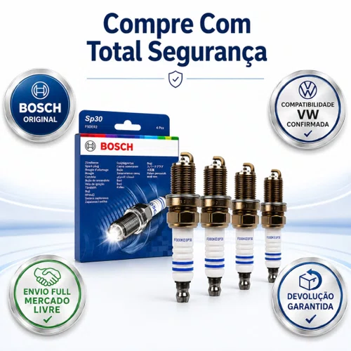 Jogo Velas Fox Gol Saveiro G4 G5 G6 1.0 1.6 8v Flex Bosch