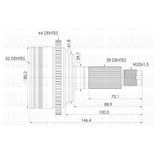 Junta Homocinetica Ford Fusion 2.3 2.5 Com Abs 2006 A 2016