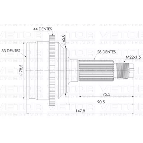 Junta Homocinética Ford Fusion 3.0 V6 2009 A 2012 Com Abs