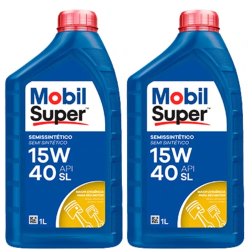 Kit 02 Óleos Motor 15w40 Semi Sintético Mobil Lubrificante