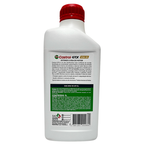 Kit 3 Óleo Lubrificante Castrol 20w50 Gtx Antiborra Api Sl