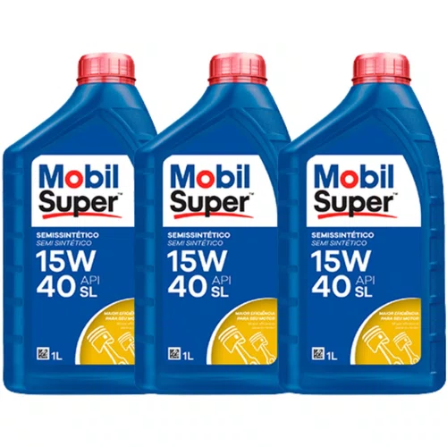 Kit 03 Óleos Motor 15w40 Semi Sintético Mobil Lubrificante