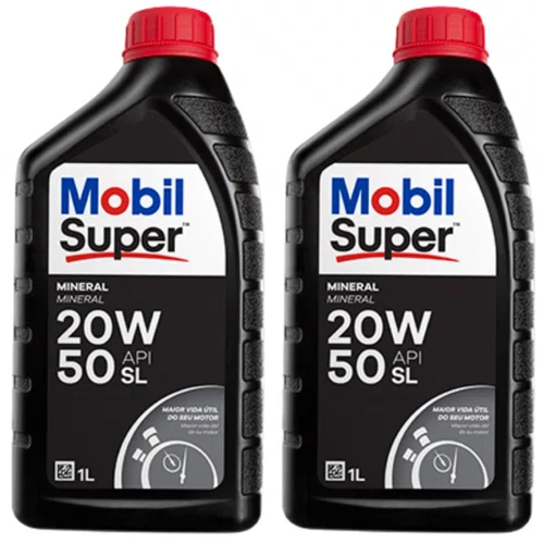Kit 2 Óleos Motor 20w50 Sl Mineral Mobil Super Lubrificante