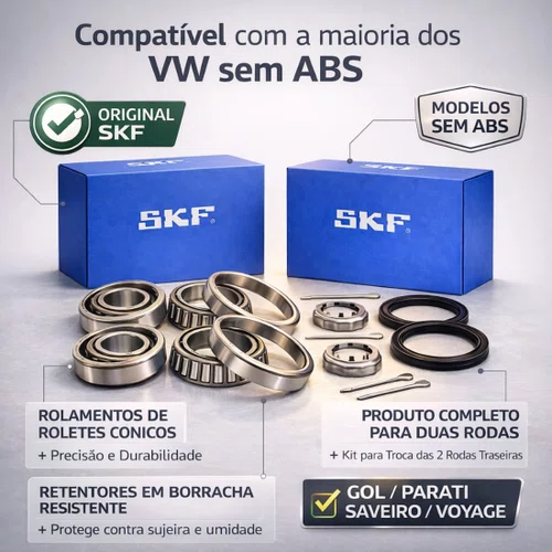 Kit 2 Rolamentos Roda Traseira Skf Corsa Classic Celta Agil