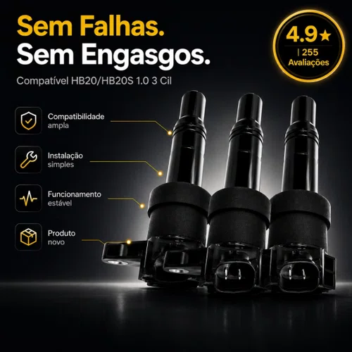 Kit 3 Bobina Ignição Original Hb20 Hb20 1.0 3 Cil 2012/2019