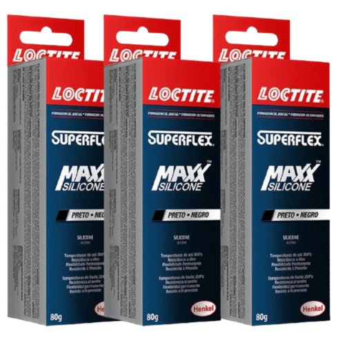 Kit 3 Silicone Junta Líquida Cola Alta Temp. Loctite Maxx