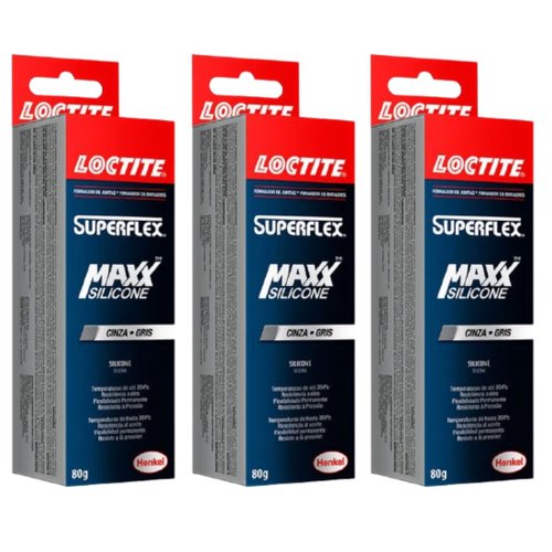 Kit 3 Silicone Junta Líquida Cola Alta Temp. Loctite Maxx