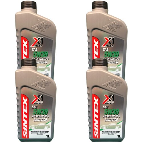 Kit 4 Óleos Motor X1 Maxx Sae 05w30 Api Sn Sintético  Kit 4 Óleos Motor X1 Maxx Sae 05w30 Api Sn Sintético