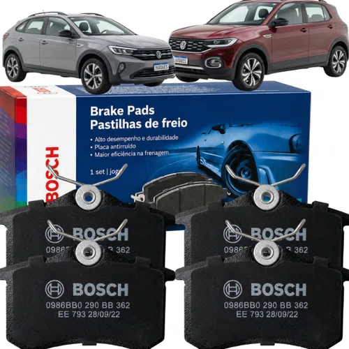 Kit 4 Pastilha Freio Traseira T-cross Nivus Original Bosch