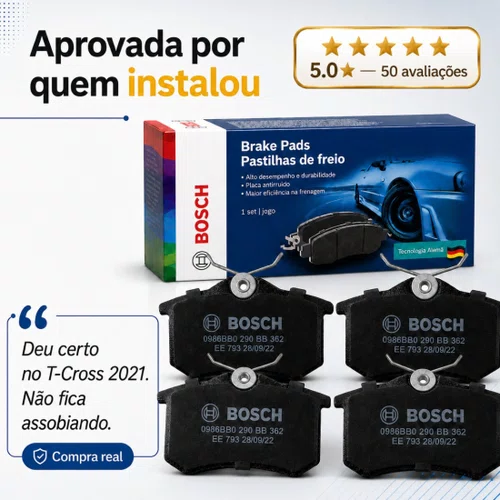 Kit 4 Pastilha Freio Traseira T-cross Nivus Original Bosch
