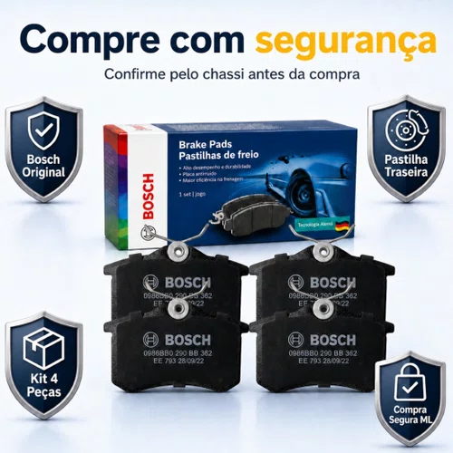 Kit 4 Pastilha Freio Traseira T-cross Nivus Original Bosch