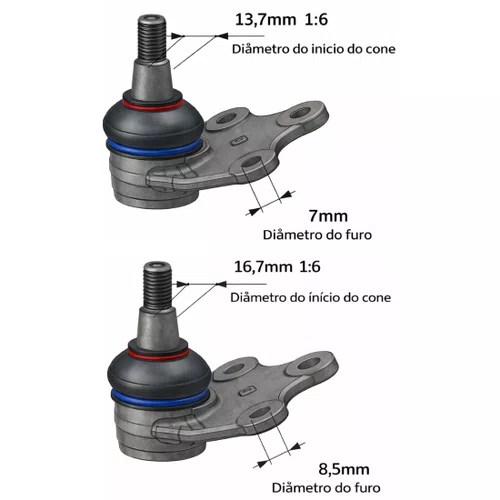Kit 4 Pivô Suspensão Inferior Superior S10 Blazer Até 2011