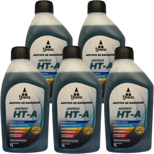 Kit 5 Aditivo Radiador Tirreno Hta Concentrado Asiatico Azul
