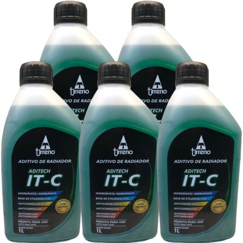 Kit 5 Aditivos Para Radiador Tirreno It-c Pronto Uso Verde