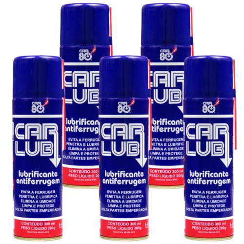 Kit 5 Spray Antiferrugem Multiuso Car Lub 300ml Similar Wd40 Kit 5 Spray Antiferrugem Multiuso Car Lub 300ml Similar Wd40
