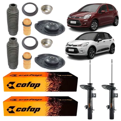 KIT AMORTECEDOR DIANTEIRO COFAP C3 2013/... CAMBIO MANUAL