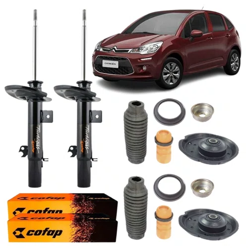 KIT AMORTECEDOR DIANTEIRO COFAP C3 2013/... CAMBIO MANUAL