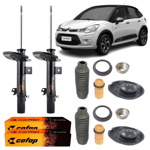 KIT AMORTECEDOR DIANTEIRO COFAP C3 2013/... CAMBIO MANUAL