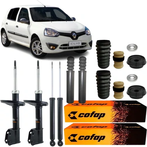 KIT AMORTECEDOR DIANTEIRO TRASEIRO COFAP + KIT CLIO 2012/...