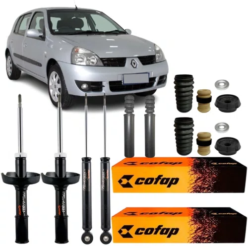 KIT AMORTECEDOR DIANTEIRO TRASEIRO COFAP + KIT CLIO 99/...