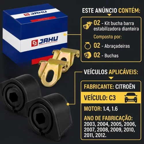Kit Bucha Barra Estabilizadora Para Citroen C3 2002 A 2012