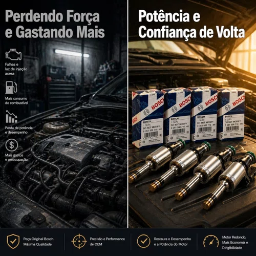 Kit Com 04 Bico Injetor Polo Golf Vírtus Taos 1.4 Tsi Bosch Padrão